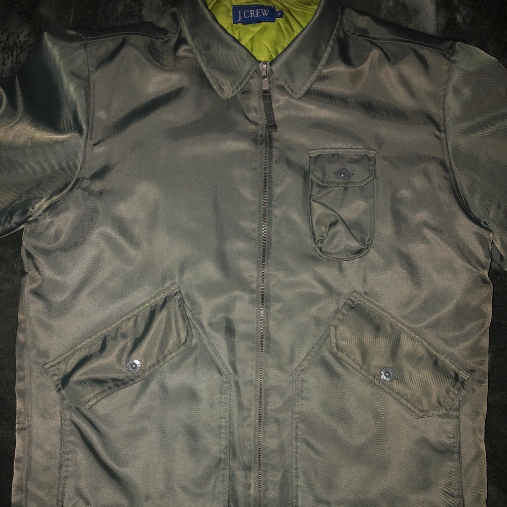 J.Crew Green Bomber Jacket Size Medium